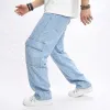 Men's Fashion Multi-pocket Straight Jeans 64640341Z sold by Manly