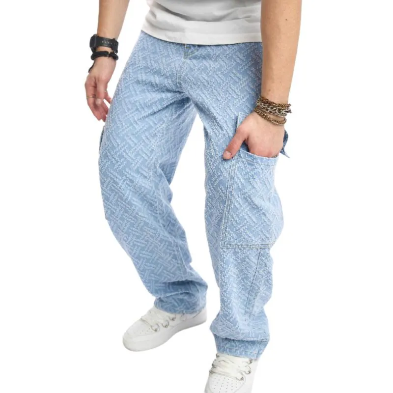 Men's Fashion Multi-pocket Straight Jeans 64640341Z sold by Manly