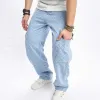 Men's Fashion Multi-pocket Straight Jeans 64640341Z sold by Manly