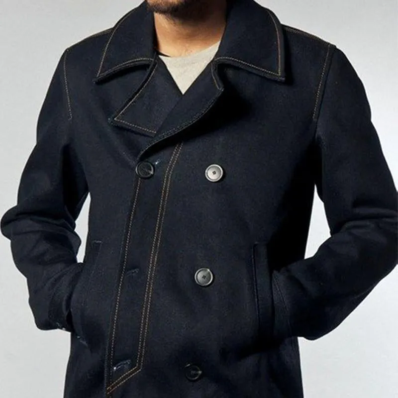 Men's Vintage Dark Blue Denim Double Breasted Jacket 70875116U sold by Manly product image thumbnail 2