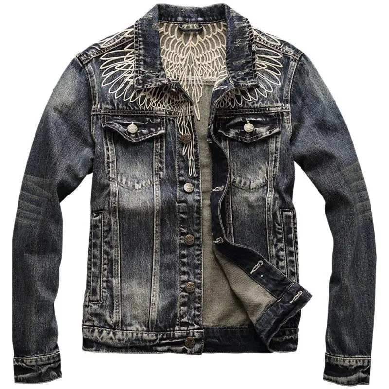 Men's Vintage Denim Embroidered Jacket 73423062U sold by Manly