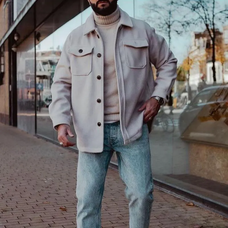 Men's Solid Lapel Button Jacket 77826334U sold by Manly product image thumbnail 5