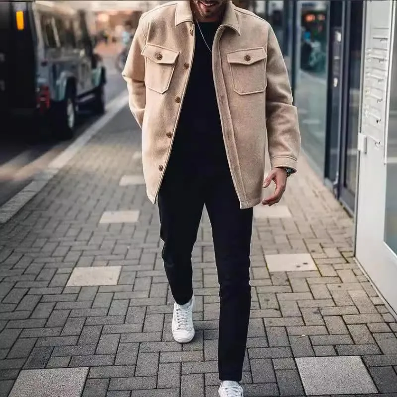 Men's Solid Lapel Button Jacket 77826334U sold by Manly product image thumbnail 2