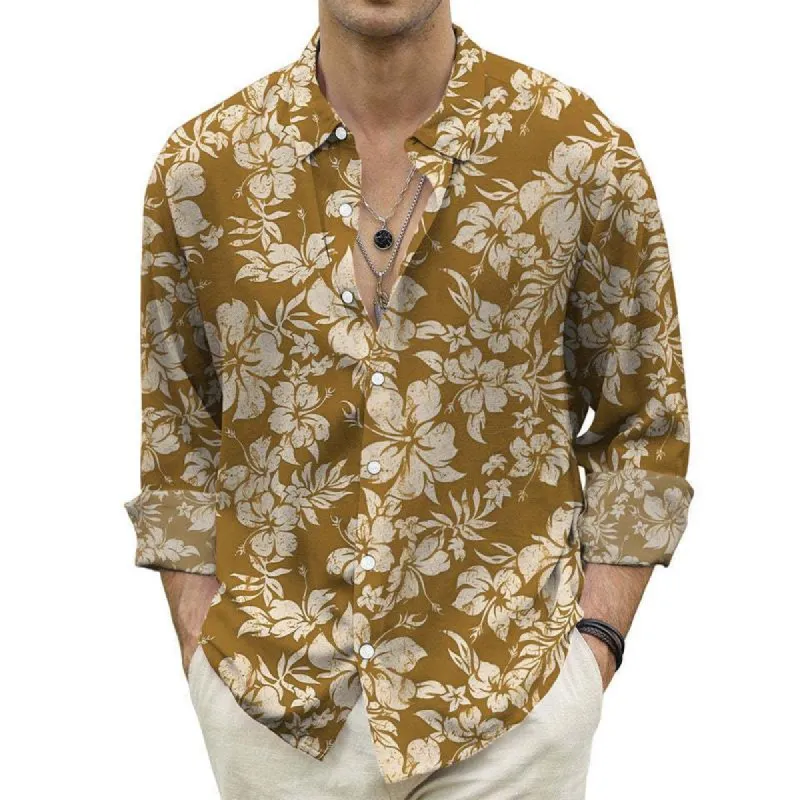Men's Floral Print Long Sleeve Shirt 16928831U sold by Manly