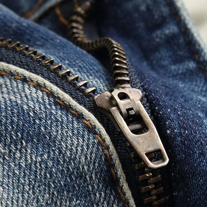 Men's Punk Patchwork Ripped Stretch Jeans 32517765U sold by Manly product image thumbnail 4