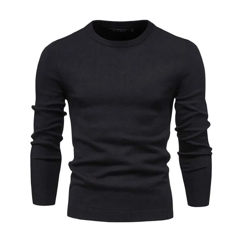 Men's Classic Casual Solid Color Round Neck Slim Sweater 81109540K sold by Manly product image thumbnail 5
