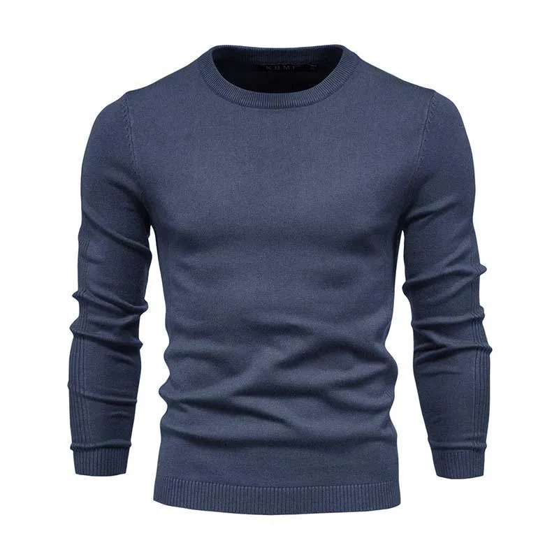 Men's Classic Casual Solid Color Round Neck Slim Sweater 81109540K sold by Manly product image thumbnail 3
