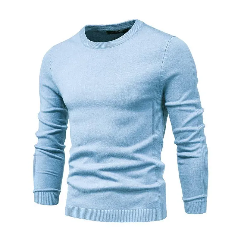 Men's Classic Casual Solid Color Round Neck Slim Sweater 81109540K sold by Manly product image thumbnail 4