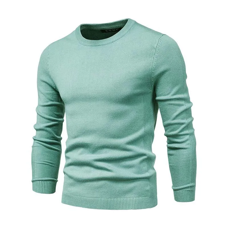 Men's Classic Casual Solid Color Round Neck Slim Sweater 81109540K sold by Manly product image thumbnail 2