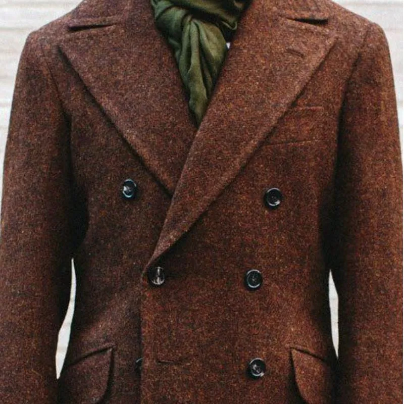 Men's Classic Vintage Slim Pocket Double Breasted KneeLength-Knee Wool Coat 55527408K sold by Manly product image thumbnail 3