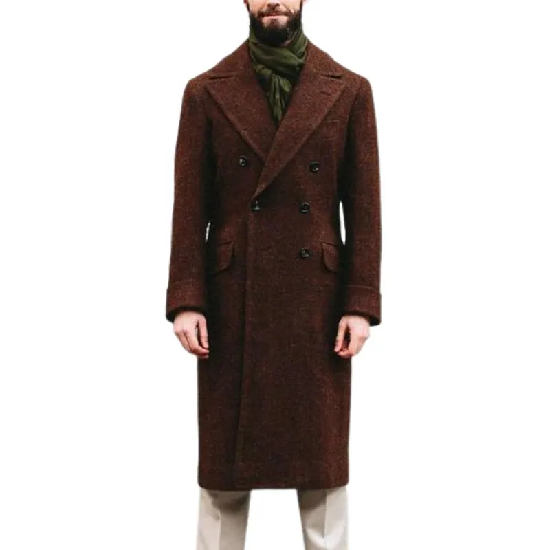 Men's Classic Vintage Slim Pocket Double Breasted KneeLength-Knee Wool Coat 55527408K sold by Manly