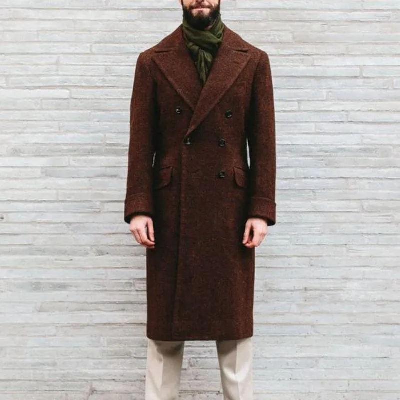 Men's Classic Vintage Slim Pocket Double Breasted KneeLength-Knee Wool Coat 55527408K sold by Manly product image thumbnail 2