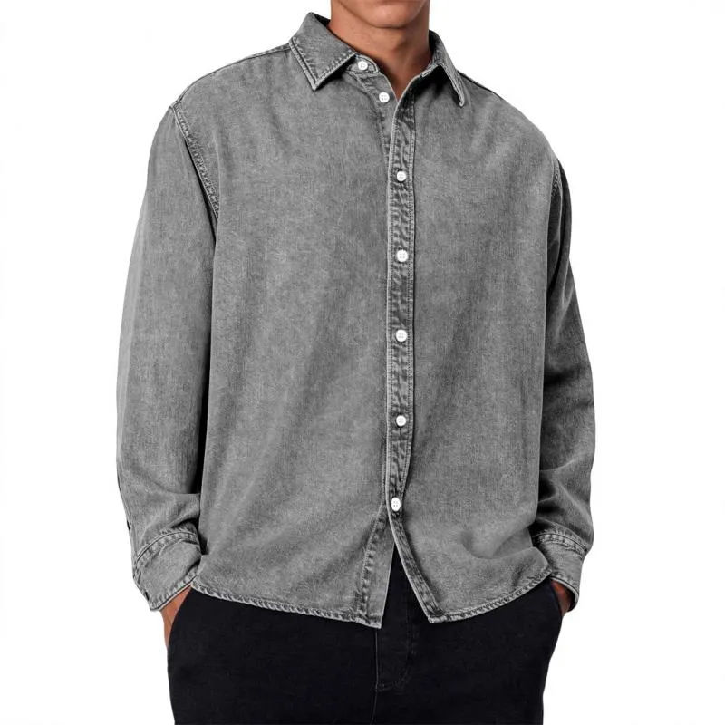 Men's Casual Lapel Loose Long Sleeve Shirt 49255598M sold by Manly product image thumbnail 3