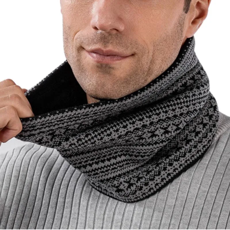 Men's Retro Jacquard Windproof Warm Knitted Scarf 11241989F sold by Manly