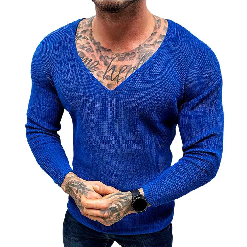 Men's Casual V-neck Thin Long-sleeved Bottoming Sweater 73619527F sold by Manly product image thumbnail 2