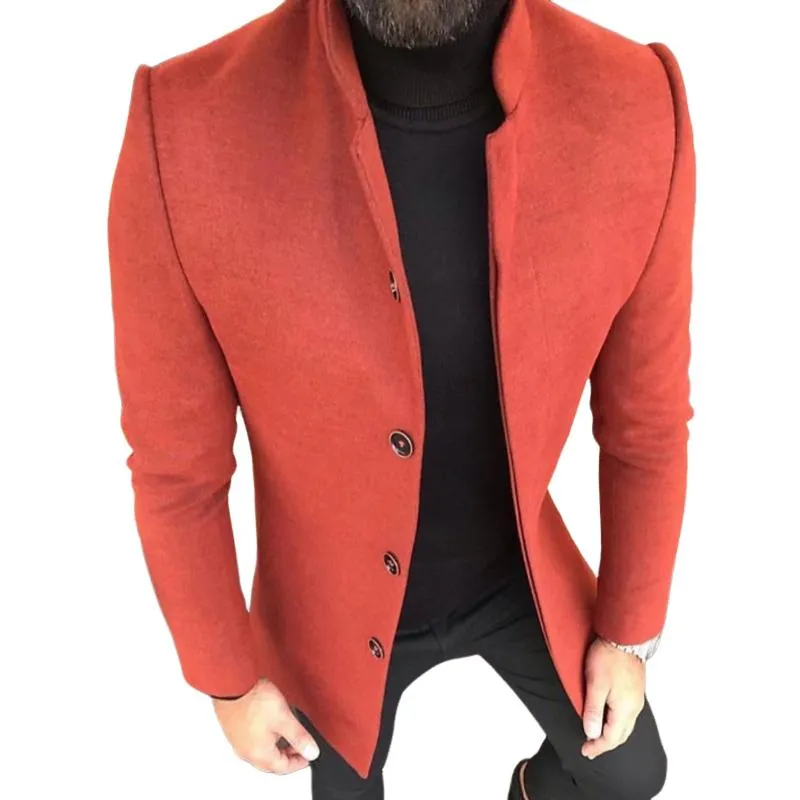 Men's Retro Casual Solid Color Mid-Length Single-Breasted Coat 98936943TO sold by Manly