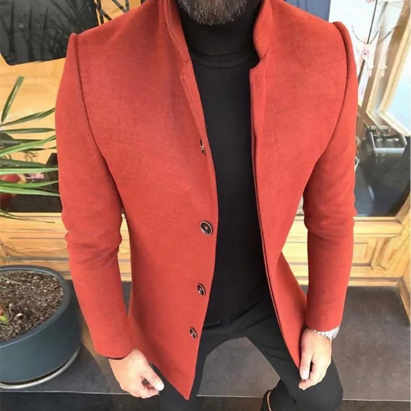 Men's Retro Casual Solid Color Mid-Length Single-Breasted Coat 98936943TO sold by Manly product image thumbnail 2