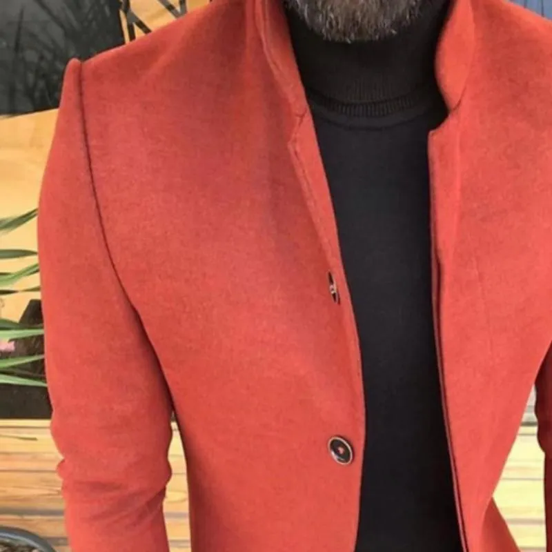 Men's Retro Casual Solid Color Mid-Length Single-Breasted Coat 98936943TO sold by Manly product image thumbnail 3