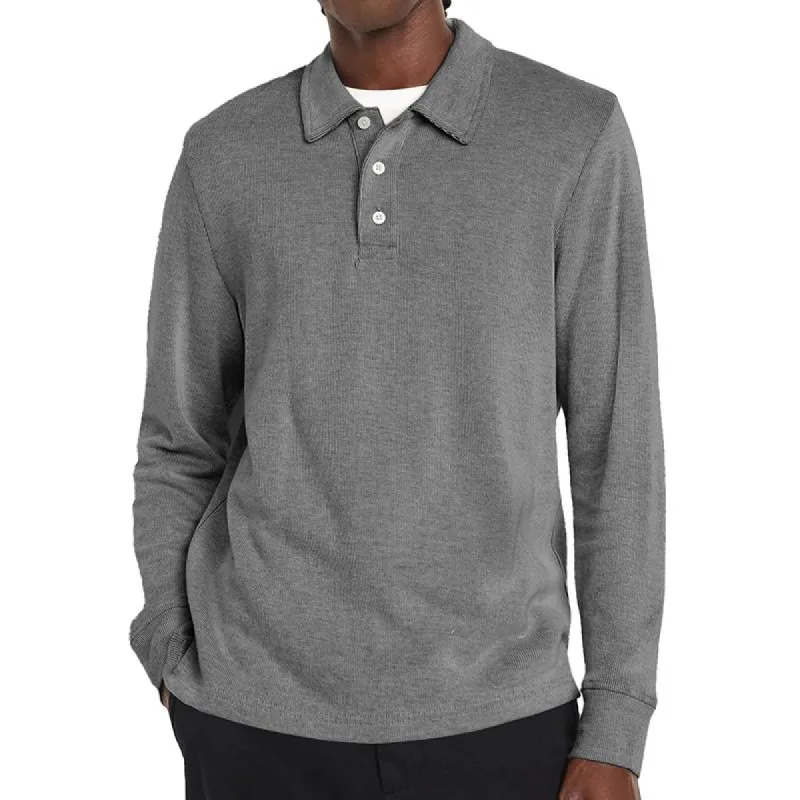 Men's Solid Color Lapel Long Sleeve Casual Sweatshirt 04289654Z sold by Manly