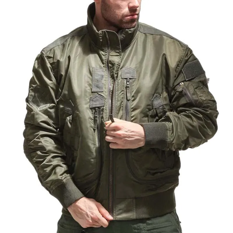 Men's Classic Casual Multi-Pocket Zipper Stand Collar Flight Jacket 47682183K sold by Manly