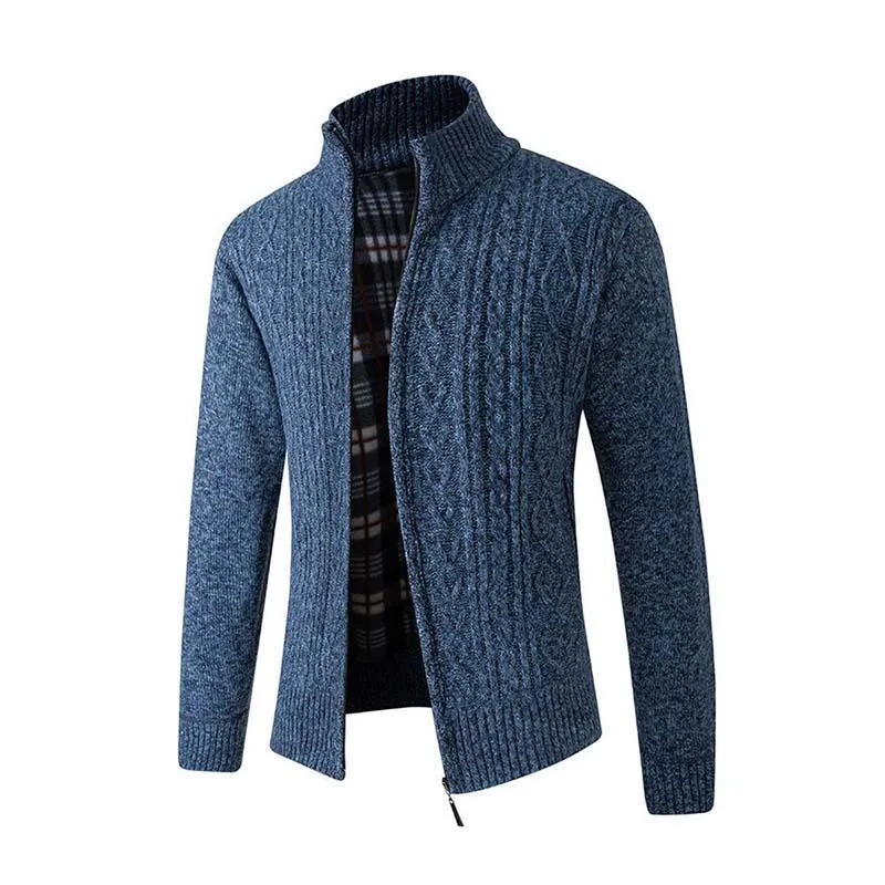 Men's Retro Classic Casual Thickened Knitted Stand Collar Slim Cardigan 82851095K sold by Manly