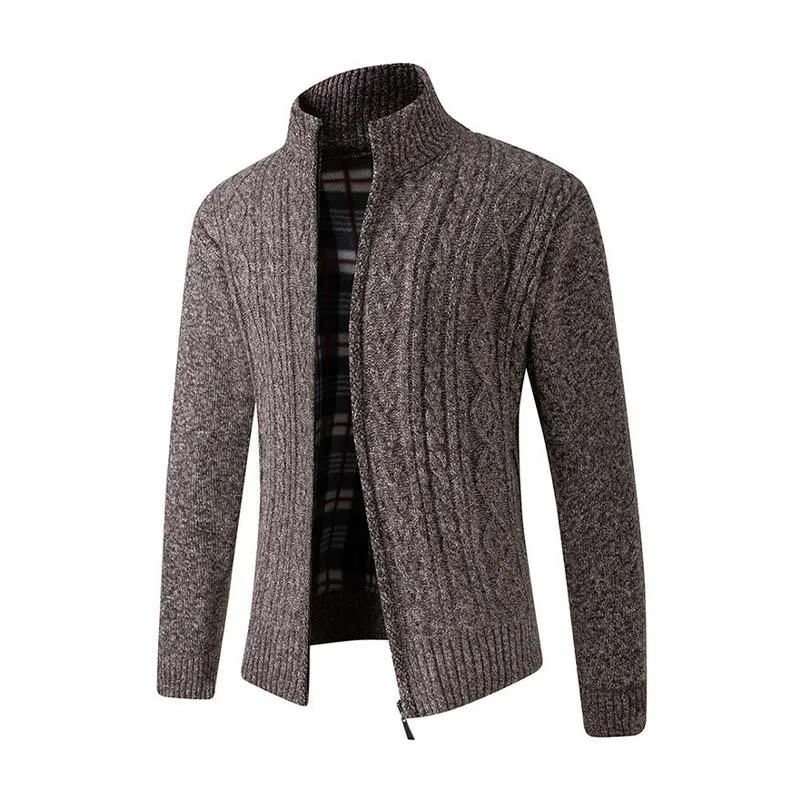 Men's Retro Classic Casual Thickened Knitted Stand Collar Slim Cardigan 82851095K sold by Manly product image thumbnail 3