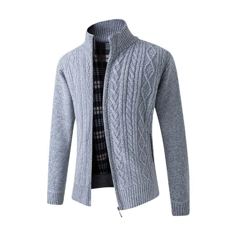 Men's Retro Classic Casual Thickened Knitted Stand Collar Slim Cardigan 82851095K sold by Manly product image thumbnail 5