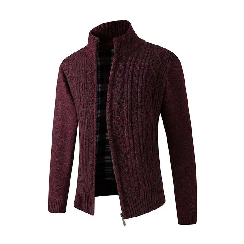 Men's Retro Classic Casual Thickened Knitted Stand Collar Slim Cardigan 82851095K sold by Manly product image thumbnail 2