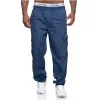 Men's Classic Casual Multi-pocket Loose Straight Cargo Pants 77972988K sold by Manly