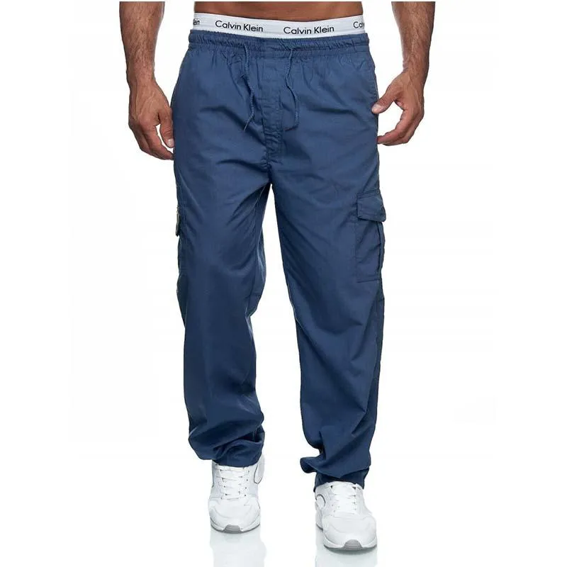 Men's Classic Casual Multi-pocket Loose Straight Cargo Pants 77972988K sold by Manly