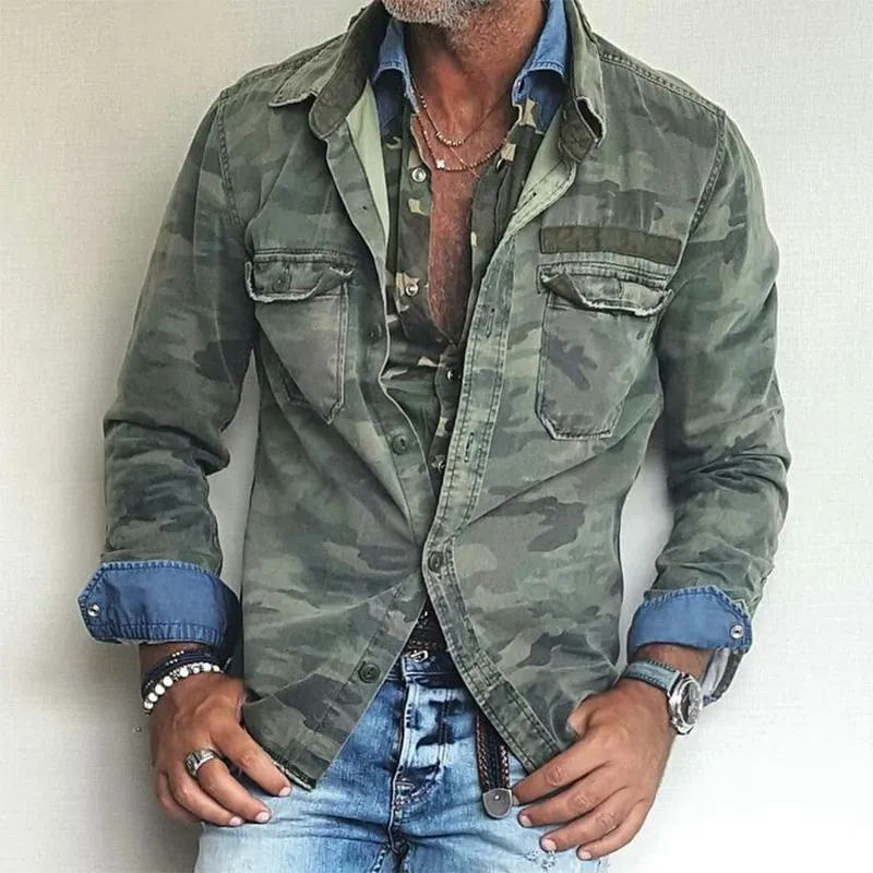 Men's Camouflage Print Lapel Shirt 31075142U sold by Manly product image thumbnail 2