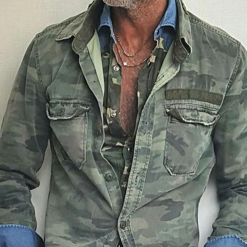 Men's Camouflage Print Lapel Shirt 31075142U sold by Manly product image thumbnail 3