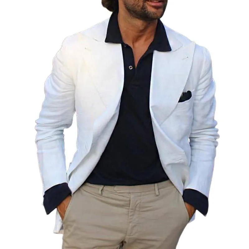 Men's Vintage Casual Solid Color Lapel Pocket Blazer 79274106TO sold by Manly