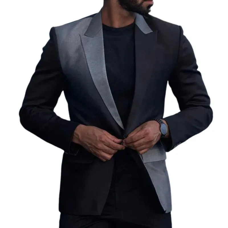 Men's Retro Casual Gradient Lapel Pocket Blazer 45077372TO sold by Manly