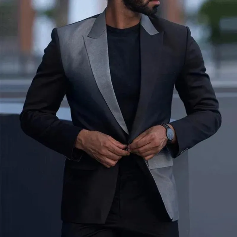 Men's Retro Casual Gradient Lapel Pocket Blazer 45077372TO sold by Manly product image thumbnail 2