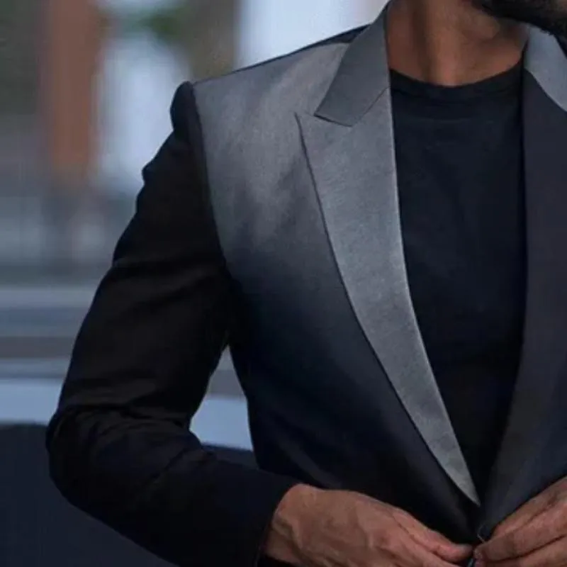 Men's Retro Casual Gradient Lapel Pocket Blazer 45077372TO sold by Manly product image thumbnail 3