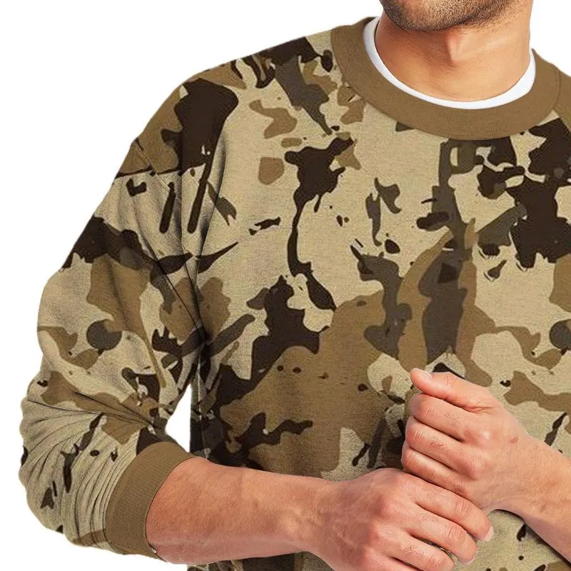 Men's Retro Casual Camouflage Print Crew Neck Sweatshirt 50640186TO sold by Manly product image thumbnail 2
