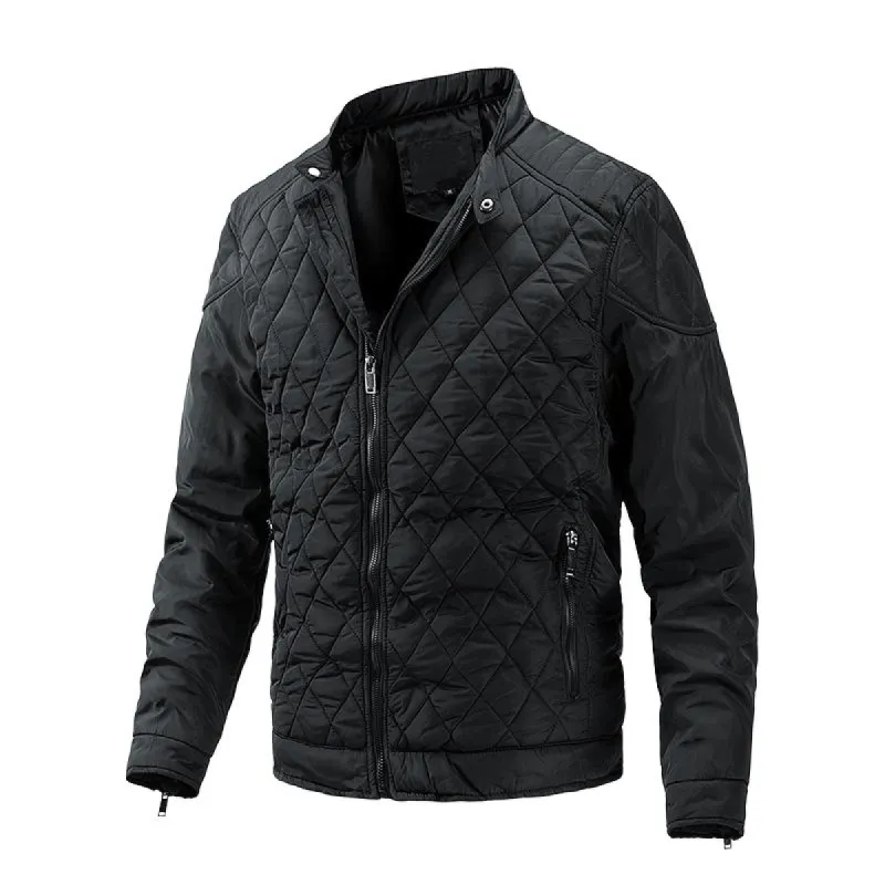 Men's Diamond Quilted Stand Collar Jacket 12537768F sold by Manly