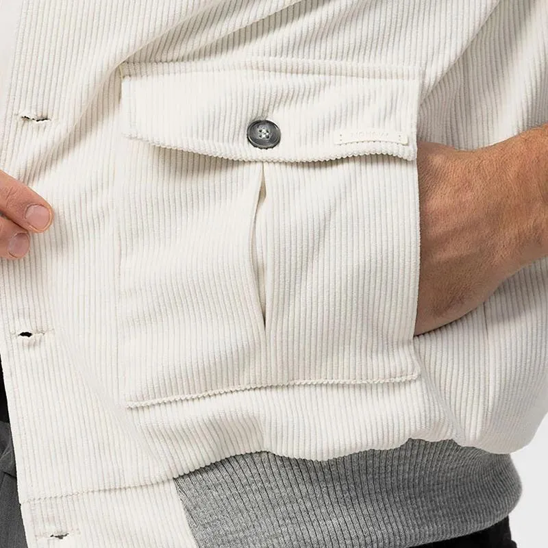 Men's Casual Stand Collar Corduroy Work Jacket 63319676F sold by Manly product image thumbnail 5