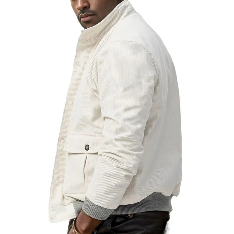 Men's Casual Stand Collar Corduroy Work Jacket 63319676F sold by Manly product image thumbnail 3