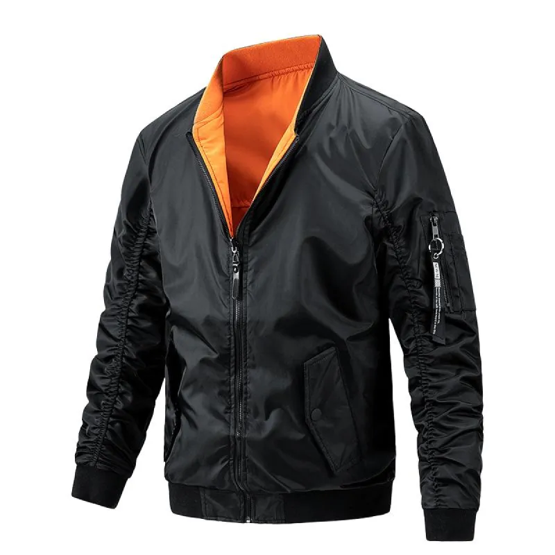 Men's Warm Reversible Stand Collar Jacket 33897689F sold by Manly