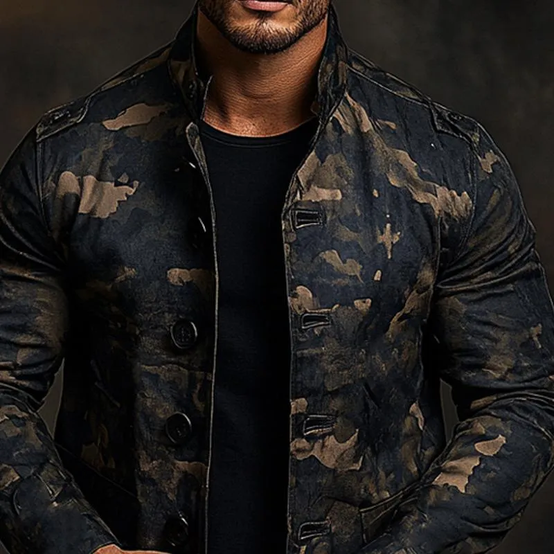 Men's Camouflage Print Mid-length Coat 21297003X sold by Manly product image thumbnail 2