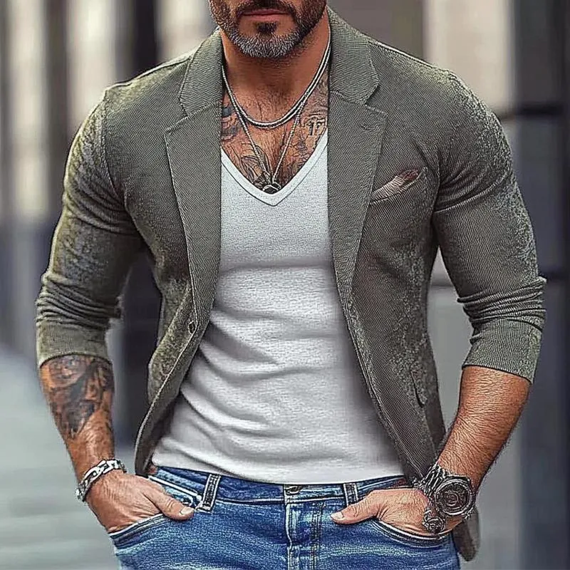 Men's Solid Color Single Breasted Blazer 28037602X sold by Manly product image thumbnail 4