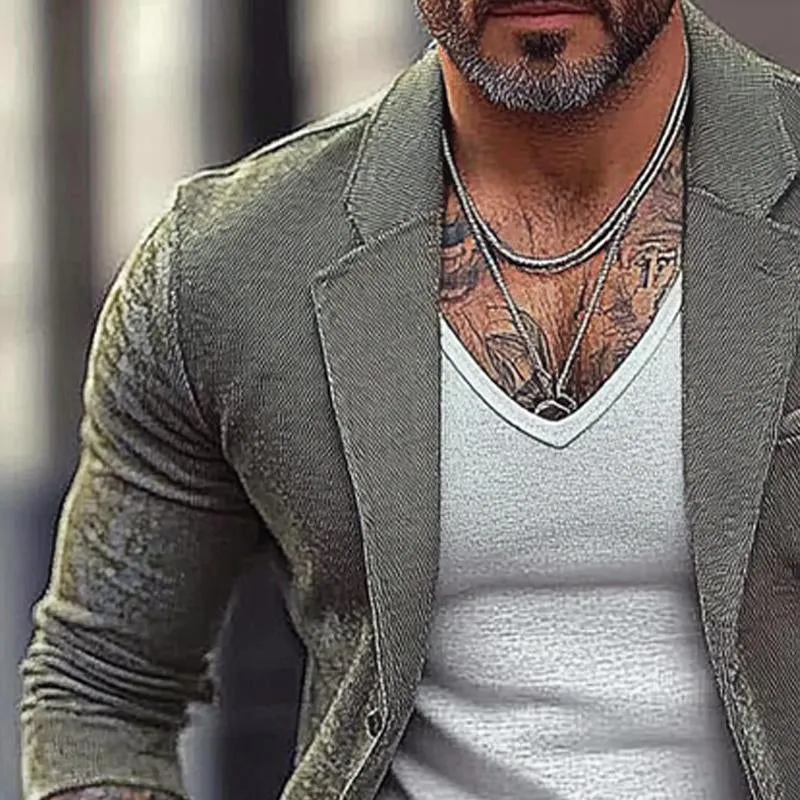 Men's Solid Color Single Breasted Blazer 28037602X sold by Manly product image thumbnail 3