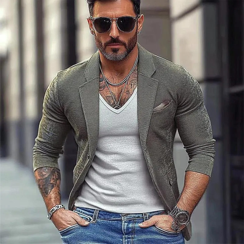 Men's Solid Color Single Breasted Blazer 28037602X sold by Manly product image thumbnail 2