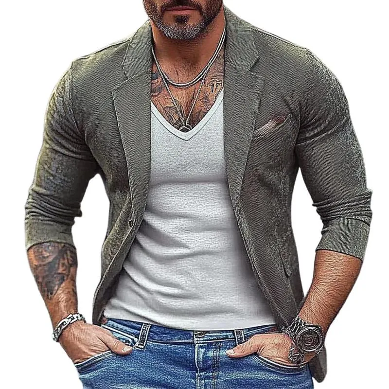 Men's Solid Color Single Breasted Blazer 28037602X sold by Manly