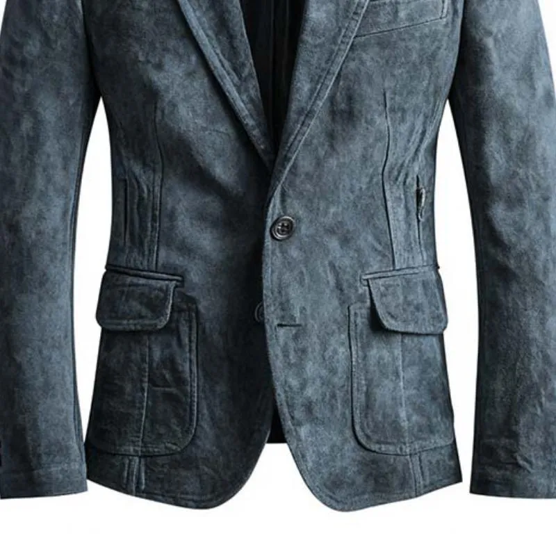 Men's Vintage Classic Multi-Pocket Button Slim Suede Blazer 82158079K sold by Manly product image thumbnail 4