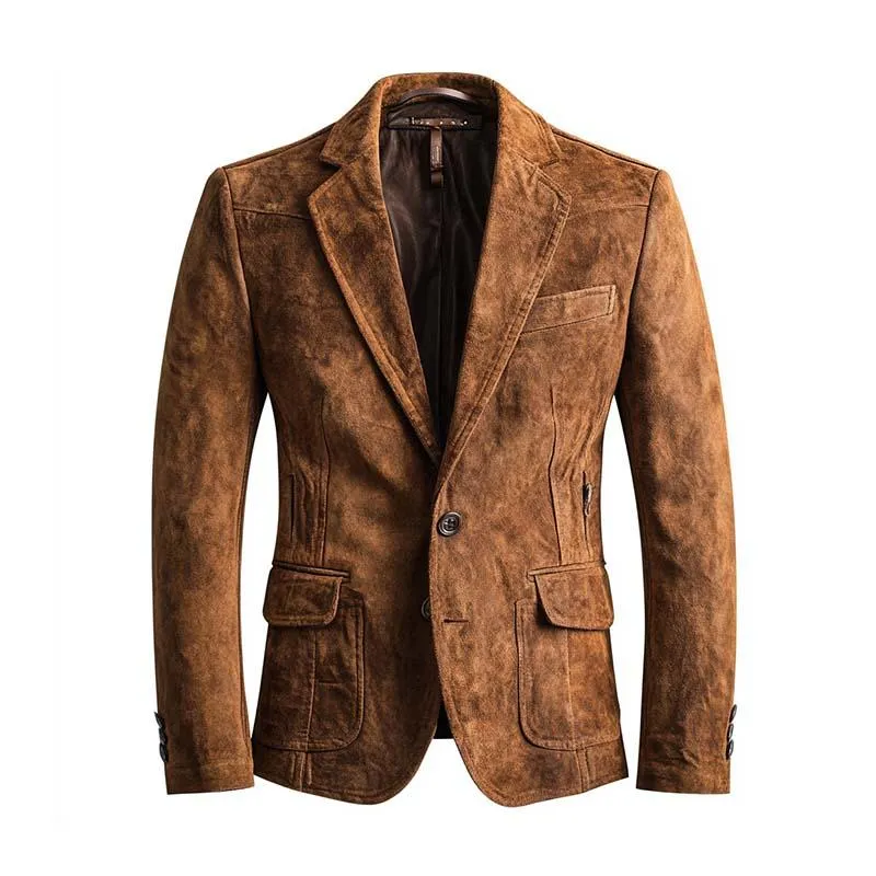 Men's Vintage Classic Multi-Pocket Button Slim Suede Blazer 82158079K sold by Manly product image thumbnail 2