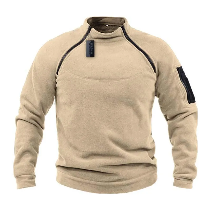 Men's Classic Casual Warm Breathable Side Zipper Fleece Pullover Sweatshirt 44007010K sold by Manly product image thumbnail 3