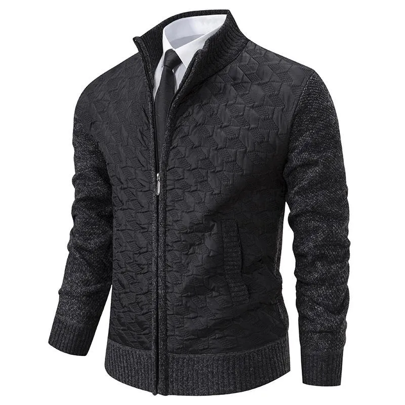 Men's Casual Stand Collar Zipper Warm Knitted Cardigan 12863260F sold by Manly product image thumbnail 2